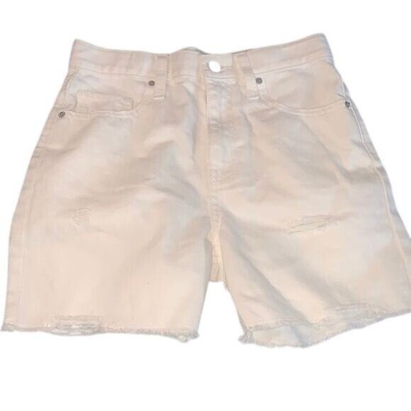 Old Navy High-Rise White Denim Shorts Size 10 - Picture 1 of 7
